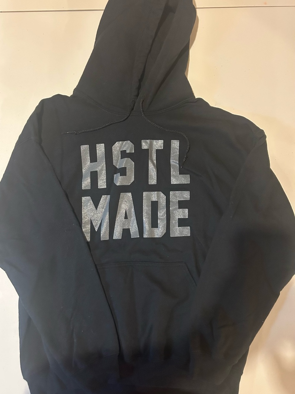 HSTL MADE Men’s Black Hoodie with Metallic Print